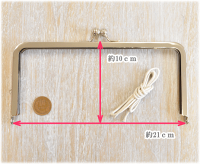 【卸売り】がま口口金約21cm×10個《卸問屋業務用プロ用角型差し込み式差込式ガマ口がま口金具がまぐちお財布長財布ポーチハンドバッグショルダーバッグ手芸手作り》