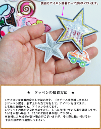 アイロン接着可刺繍ワッペン10枚セット全2種ゆうパケット送料無料《入園入学タグハンドメイド手芸タグテープワッペンししゅうアイロン簡単男の子女の子福袋》