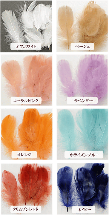 楽天市場】 羽根 単品 10枚セット 全12色 約7cm×14cm ガチョウ □ 自然