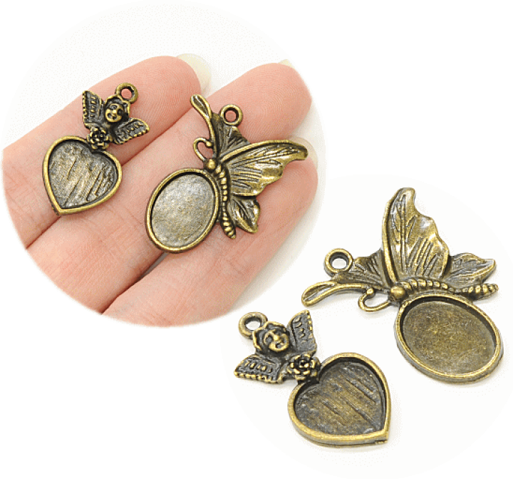 楽天市場】【半額セール】 レジン＆カメオ台 2種×2個 計4個 □ 型  