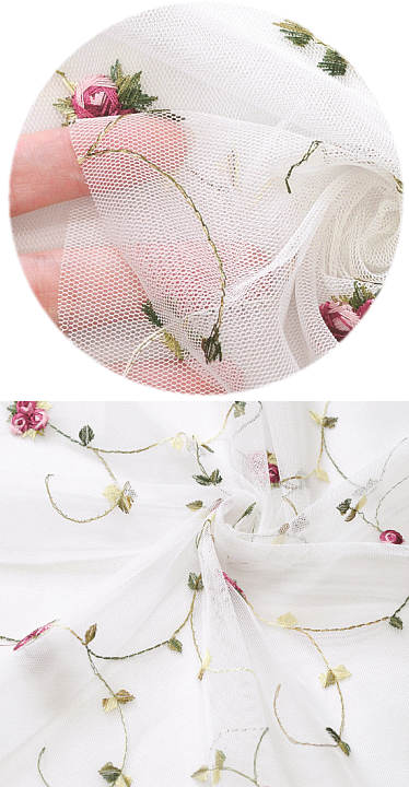 楽天市場】幅広130cm チュールレース生地 アイビー □ 刺繍 チュール