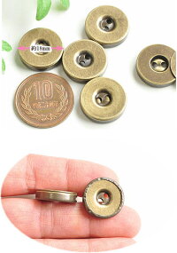 【店内P2倍】マグネットホックボタン18mm5個《18ミリ縫い付けマグネットホックマグネットボタンマグネットホックボタンアンティークゴールドハンドメイド手芸手作り》