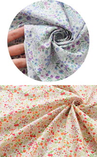 (完売しました)60ローン生地ココット《60s60ローン花柄小花フラワープリントレトロ薄手洋服シャツブラウス小物雑貨ポーチインテリア布日本製国産ハンドメイド手芸手作り商用利用可》