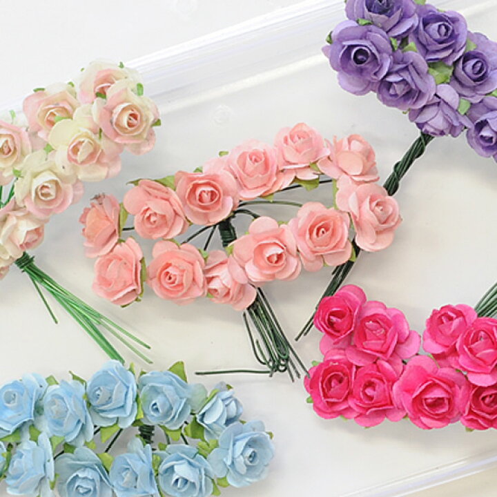 楽天市場 造花 ミニバラ ケース付き 5色セット 合計60本 薔薇 ブーケ パーツ フラワーアレンジメント ピック デコ コサージュ 花材 手芸 ハンドメイド 手作り 手作り工房 ｍｙ ｍａｍａ