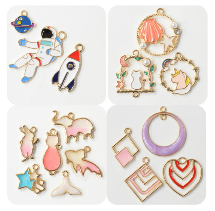 楽天市場】【最大500円OFFクーポン】カン付き レジン 枠 8種 各1個 