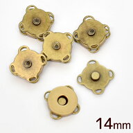マグネットボタン 縫い付け 14mm 5個 ■ 14ミリ マグネットホック マグネット ボタン ホック 磁石 アンテ…