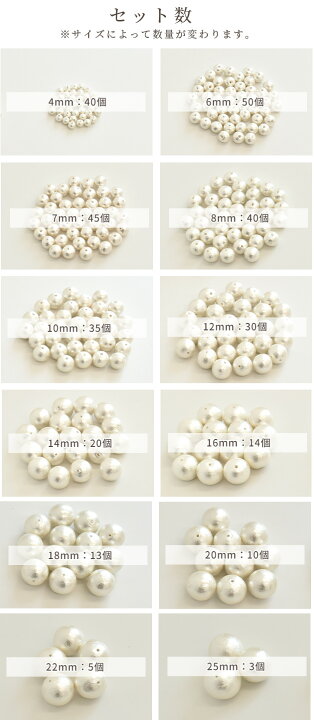 楽天市場】コットンパール 両穴 12サイズ 全2色 4mm / 6mm / 7mm / 8mm 