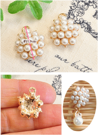 【全品P2倍】パールのデコパーツ2個セット《アクセサリーパーツチャームイヤリングセットピアスアクセサリーチャームパーツ》
