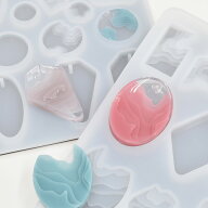 【半額セール】 地層 シリコン 型 モールド シート型 全2種 ■ シリコンモールド 波 波型 3D 立体 レジン…