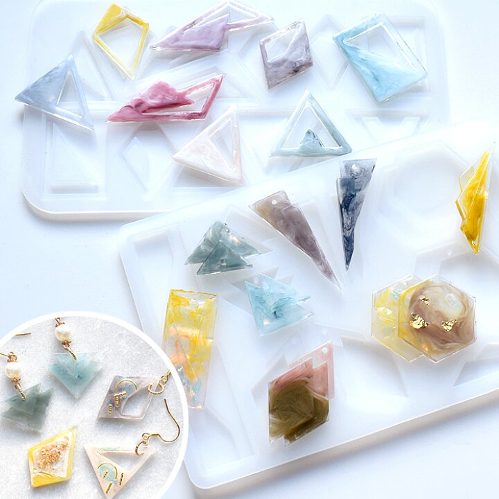 シリコンモールド ダイヤ 2種 セット ダイヤ型 ハンドメイド UV レジン 通販 シリコンモールド ダイヤ 2種 セット ダイヤ型 ハンドメイド UV レジン