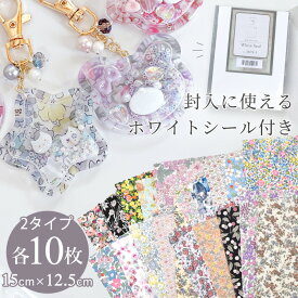レジン で 使える リバティプリント カットクロス タナローン 10枚 セット 全2種 ゆうパケット 送料無料 1000円ポッキリ ■ LIBERTY FABRICS リバティ・ファブリックス 花柄 フラワー ボタン 封入 生地 布 はぎれ 手作り ■