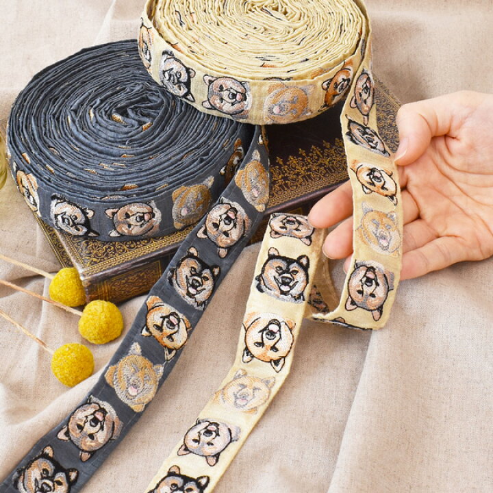 楽天市場】【卸売り】 インド 刺繍 リボン イヌ 約30mm幅 約 8.8m 