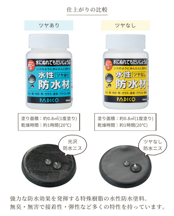 楽天市場 パジコ Padico 水性 防水材 ツヤなし 100ml 2944 水性防水材 防水 塗料 ホビー用 ニス 透明 クリア つやなし マット 粘土 ねんど レジン 木材 紙 布 ガラス 皮革 アクリル 金属 クラフト 国産 日本製 工作 画材