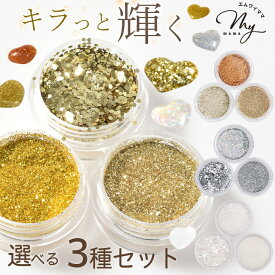 封入 パーツ ホログラム グリッター 3種 セット 選べる 全4種 ホログリ ■ ラメ キラキラ パウダー 粉 レジン UVレジン ネイル オーロラ メタリック スノー 雪 セルフネイル ジェルネイル クラフト 手芸 ハンドメイド 手作り ■