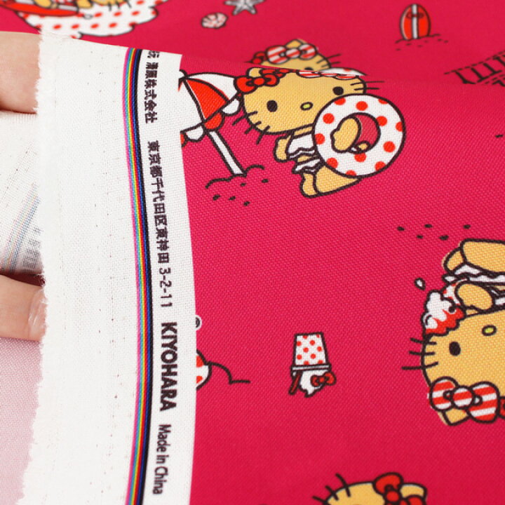 楽天市場】（完売しました）SANRIO ポリエステルオックス 生地 キティ 