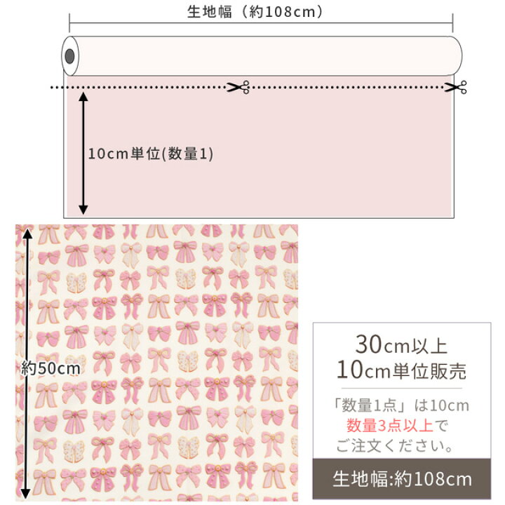楽天市場】有輪 KUNIKA シーチング 生地 リボン グレース □ Ribbon 
