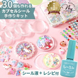 カプセルシール 手作りキット レシピ付き ゆうパケット送料無料 ■ 30個 セット しーるん 簡単 初心者 レジン不要 トークンカプセル 子ども シール カプセル プラスチック ケース シール帳 知育 シール液イベント ハンドメイド ■