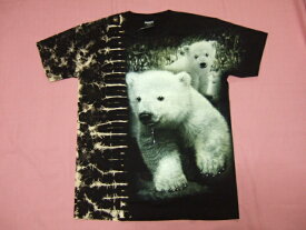 横浜最新 夜光可愛い白い小熊Tシャツ S 絞り柄　送料無料64
