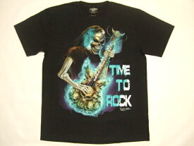 横浜最新 TIME TO ROCK &#128128; ギタースカール 魅惑の夜光Tシャツ M, L 送料無料8a