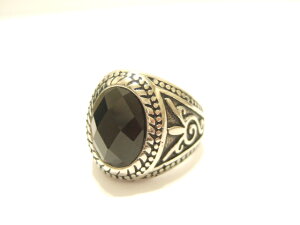 横浜最新 オニキス風カレッジ ♪ 魅惑のステンレスリング 19〜21号 送料無料8a