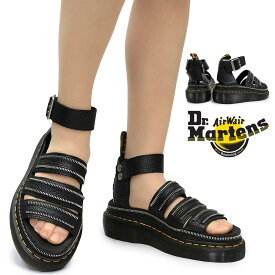 ドクターマーチン サンダル レディース CLARISSA II QUAD HDW クラリッサ2 厚底 レザー ストラップ ジップ 正規品 Dr.Martens CLARISSA II QUAD HDW