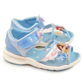 ディズニー キッズ サンダル DN C1351 ディズニープリンセス 軽量 マジック式 クリアサンダル ムーンスター Disney PRINCESS MoonStar