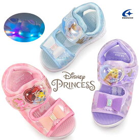 ディズニー 光る靴 キッズ サンダル DN C1354 ディズニープリンセス サマーシューズ スポーツサンダル ムーンスター Disney PRINCESS MoonStar