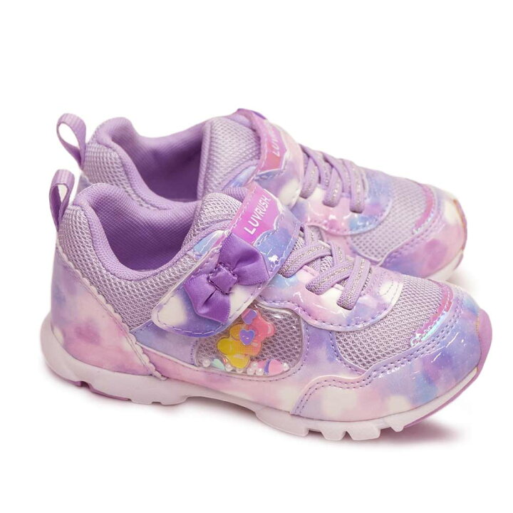 バネのチカラ 女の子 ラブラッシュ バイ スーパースター キッズスニーカー Lv1080 マジックテープ カップインソール ムーンスター 定価