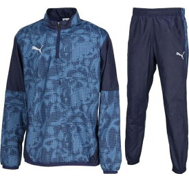 【PUMA】プーマ TEAMCUP ピステ 上下セット 660103-660104 プーマネイビー メンズ サッカー ウィンドブレーカー 防風 防寒 トレーニングウェア