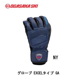 スキー：【OGASAKA】小賀坂 オガサカ　スキーグローブ GA-NY ネイビー/スノボ/ボード/オシャレ/ファッション/デモ/基礎/ゲレンデ/シンプル/エルゴグリップ/本革/裏起毛【 ナカジマスポーツ 】