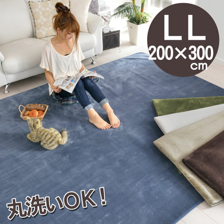 洗えるラグマット 200×300cm 長方形 滑り止め付 ホットカーペット対応 床暖房対応 北欧 モダン おしゃれ オールシーズン ウォッシャブル ラグマット ラグカーペット リビング 絨毯 マット ラ