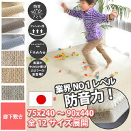 防音 ロングマット 廊下敷き キッチンマット 幅4種(75cm/80cm/85cm/90cm) 長さ3種(240cm/340cm/440cm) 子…