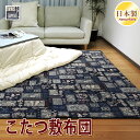 こたつ敷き布団 藍小柄 和調 シーチング 正方形 長方形 大判 固綿芯 ポリエステル 敷き布団 ラグ兼用 こたつマット こ…