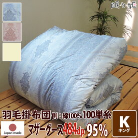 掛け布団 羽毛布団 ポーランド産 484dp 2.2kg キング 綿100% 230×210cm ホワイト マザーグース 95% 二層立体 プラチナ 100単糸 シャーロットII 日本製 送料無料 【工場直接出荷】【代引き不可】