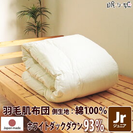 肌掛け布団 羽毛 夏布団 ポーランド産 370dp 0.3kg ジュニア 綿100% 135×185cm ホワイト ダック 93% 立体キルト シルバー 230本 日本製 送料無料 【工場直接出荷】【代引き不可】