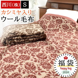 【数量限定】【福袋2024】毛布 シングル 西川 ウール毛布 カシミヤ入りウール毛布 カシミヤ混 秋冬 暖かい 泉大津 泉州 日本製 国産 140×200cm FQ09513036