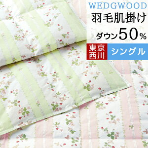 WEDGWOOD ダウンケット 洗える シングル 西川 肌掛け 肌掛け布団 ダウン 50% 250g ウェッジウッド 西川 羽毛肌掛け布団 日本製 羽毛 羽毛布団 夏用 春 夏 ワイルドストロベリー ウエッジウッド AA