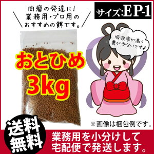 (送料無料※宅配)日清丸紅飼料おとひめEP1(1.3〜1.7mm)3kg/沈降性 コイのごはん 熱帯魚の餌 アロワナのエサ(金魚小屋-希-福岡)◆東北・北海道・沖縄は別途900円必要です◆