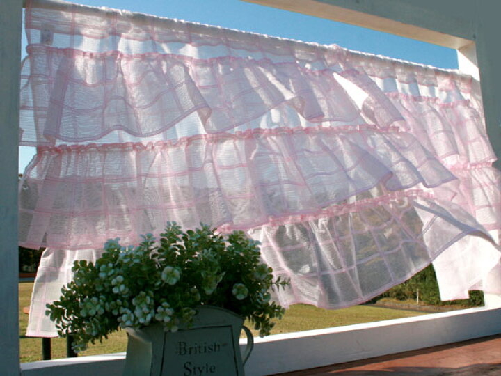 通販 おしゃれな花柄のカフェカーテン かわいい 手作り フリル 幅93ｃｍ 丈70ｃｍ Riversidemedicalarts Com