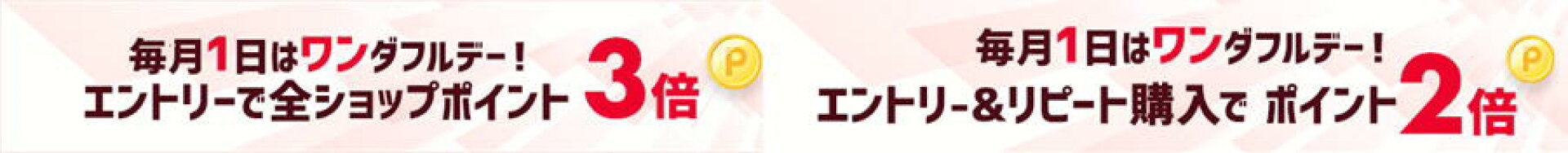 エントリーでポイント３倍＋リピート購入でポイント2倍！！