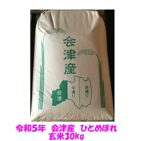 玄米 30kg 令和5年産 会津 ひとめぼれ 大袋 石抜き 色選処理機 処理済 精米小分け不可 東北～関西 送料無料 他商品と同梱不可 安い 米 お米 30キロ 発送までに2日～5日 送料込み