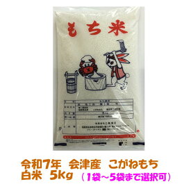 令和7年産 会津 こがねもち 白米 5kg もち米 おこわ 1袋～5袋まで選択可 東北~関西 送料無料 モチ おもち 10キロ 5キロ もちごめ 送料込