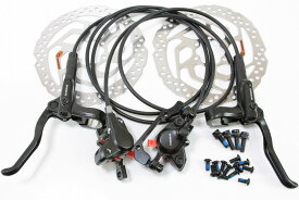 【即納】【軽量】シマノ（SHIMANO） 高性能 油圧ディスクブレーキ　BL-MT200　BR-MT200　SM-RT26 160mmローター付　前後セット ブラック★自転車パーツ