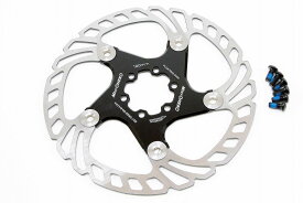 【即納】【超軽量107g】【MTB/ROAD 両用】MicrOHERO 2ピース F1 フローティングディスク ローター　160mmサイズ　1枚　ブラック　ステンレス／マグネシウム合金