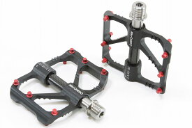 【即納】【超軽量185g】MicrOHERO チタン合金シャフト 3シールドベアリング コンパクト　ペダル PD-R87CTi　カーボン　ブラック/レッド