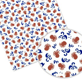 てぬぐい 小紋柄 波に蛸