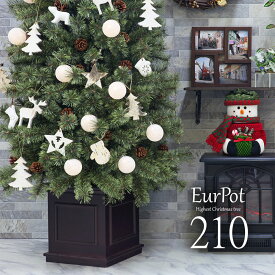 クリスマスツリー おしゃれ 北欧 210cm 高級 ヨーロッパトウヒツリー オーナメント 飾り セット ツリー ヌードツリー スリム ornament Xmas tree EurPot natural 2