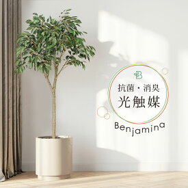 人工観葉植物 父の日 屋外 フェイクグリーン リアル 観葉植物 父の日 屋外 造花 ベンジャミン ツリー 陶器鉢付 光触媒 除菌 消臭 大型 フェイク グリーン インテリア おしゃれ 126cm