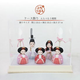 雛人形 SALE コンパクト おしゃれ ひな人形 雛 ケース飾り アクリルケース かわいい 木目込み おひなさま 木製 名前旗付 コンパクト おしゃれ