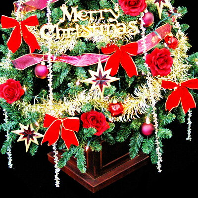 クリスマスツリーウッドベースツリーセット120cmクリアライト30球付